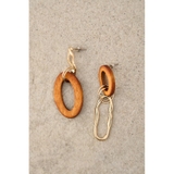 BRN | WOOD×METAL ASYMMETRY EARRINGS | AZUL BY MOUSSY