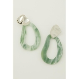 MARBLE ACRYL ROUND EARRINGS | AZUL BY MOUSSY | 詳細画像3 