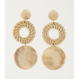MARBLE ROUND RATTAN EARRINGS | AZUL BY MOUSSY | 詳細画像1 