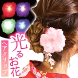 ピンク パール付き光るお花ヘアクリップ | BACKYARD FAMILY | 詳細画像1