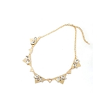 ゴールド | トライアングルメタルビジューネックレス | B.C STOCK