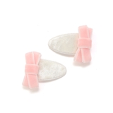 オフホワイト(ピンクリボン) | リボンキラキラスターハートモチーフパッチンピンセット | SLAP SLIP