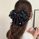 B | レオパード&フラワー柄 異素材ミックス ビッグリボン | Beststore