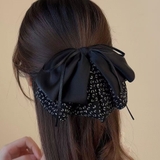 D | レオパード&フラワー柄 異素材ミックス ビッグリボン | Beststore