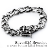 ダブルクロスボタン喜平ブレスレットシルバーBinichビニッチ | シルバーアクセサリーBinich | 詳細画像1