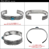 トップフラットターコイズバングルシルバーアクセサリーブレスレットメンズネイティブ… | シルバーアクセサリーBinich  | 詳細画像3 