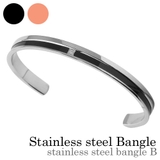 ステンレススチールバングルBブラックステンレスアクセサリーBinichビニッチ | シルバーアクセサリーBinich  | 詳細画像1 