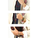 SHUMAILシュメールブランドレッドビーズレザーブレスレット | シルバーアクセサリーBinich | 詳細画像2