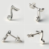 シンプル8分音符スタッドピアス片耳用1個売りBinichビニッチ | シルバーアクセサリーBinich  | 詳細画像3 