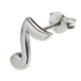 シンプル8分音符スタッドピアス片耳用1個売りBinichビニッチ | シルバーアクセサリーBinich  | 詳細画像1 