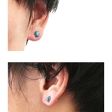 ロープフレームターコイズスタッドピアス片耳用1個売りBinichビニッチ | シルバーアクセサリーBinich  | 詳細画像2 