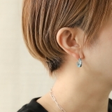 クラッシュ ターコイズ フープ スタッド ピアス 片耳用 1個売り | シルバーアクセサリーBinich | 詳細画像7