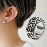 幅6mm アラベスク フェイクピアス 片耳用 1個売り | シルバーアクセサリーBinich | 詳細画像1