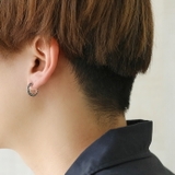 アラベスク フープ スタッド ピアス 片耳用 1個売り | シルバーアクセサリーBinich  | 詳細画像6 