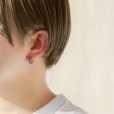燻し 槌目 デザイン フープ ピアス 片耳用 1個売り | シルバーアクセサリーBinich | 詳細画像7