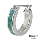 クラッシュ ターコイズ フープピアス 片耳用 (1個売り) | シルバーアクセサリーBinich | 詳細画像1