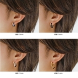 リングカラースチールピアスフープピアスステンレスアクセサリーメンズ片耳用1個売り… | シルバーアクセサリーBinich  | 詳細画像6 