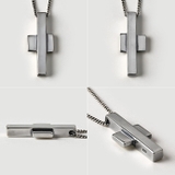 シンプルアシンメトリークロスペンダントネックレス1 3mm喜平チェーン付きトBi… | シルバーアクセサリーBinich  | 詳細画像4 