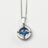 マリンブルーヴォヤージュコンパスペンダント 1 6mm平アズキスチールチェーン付… | シルバーアクセサリーBinich  | 詳細画像4 