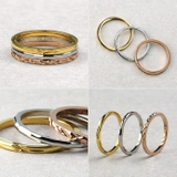 ピンクゴールドデザインカッティング3連リング指輪Binichビニッチ | シルバーアクセサリーBinich | 詳細画像3