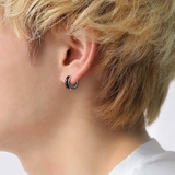 ニューカッティングストーンフープピアスメンズシルバー925アクセサリーオニキスタ… | シルバーアクセサリーBinich | 詳細画像9