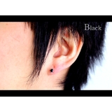 グラッビングジルコニアスタッドピアスブラックシンプルシルバー925アクセサリー片… | シルバーアクセサリーBinich  | 詳細画像3 