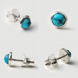 ラウンドプレーンターコイズピアスメンズシルバー925アクセサリー片耳用1個売りB… | シルバーアクセサリーBinich  | 詳細画像3 