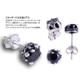 ジルコニアインクラウンピアスブラックメンズシルバー925アクセサリー片耳用1個売… | シルバーアクセサリーBinich | 詳細画像2