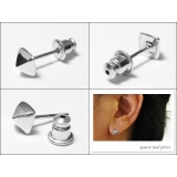 スクエアスタッドピアスメンズシルバー925アクセサリー片耳用1個売りBinich… | シルバーアクセサリーBinich  | 詳細画像2 