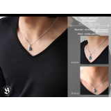 オーバルストーンペンダント2mmアズキチェーンセットメンズネックレスシルバー92… | シルバーアクセサリーBinich  | 詳細画像3 