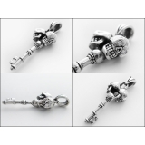 ダブルスカルキーペンダント3mmアズキチェーンセットメンズネックレスシルバー92… | シルバーアクセサリーBinich  | 詳細画像2 