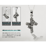 クラウンクロススモールペンダントwジルコニア2mmアズキチェーンセットBinic… | シルバーアクセサリーBinich  | 詳細画像2 