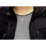 トゥエルブジルコニアクロスペンダント2mmアズキチェーンセットメンズネックレスシ… | シルバーアクセサリーBinich  | 詳細画像3 