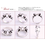ガーネットアイズWフロッグリングシルバー925アクセサリー指輪Binichビニッ… | シルバーアクセサリーBinich | 詳細画像2