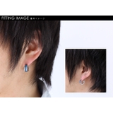 ナンバーサークルスチールピアスブルーフープピアスメンズ片耳用1個売りBinich… | シルバーアクセサリーBinich  | 詳細画像3 