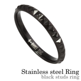 ブラックスタッズリングステンレススチールアクセサリー指輪Binichビニッチ | シルバーアクセサリーBinich  | 詳細画像1 