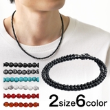 天然石ネックレスブレスレットオニキスターコイズハウライトレッドアゲートヘマタイト… | シルバーアクセサリーBinich  | 詳細画像1 