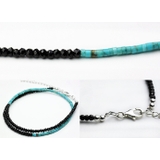 ターコイズアンドブラックスピネルネックレスシルバー925アクセサリーブラックスピ… | シルバーアクセサリーBinich  | 詳細画像2 