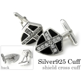 シールドクロスカフスシルバーカフスジルコニアBinichビニッチ | シルバーアクセサリーBinich  | 詳細画像1 