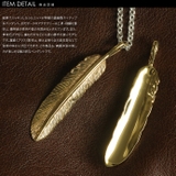 ゴールドブラスネイティブフェザーペンダントEブラス3mmアズキチェーンセットBi… | シルバーアクセサリーBinich  | 詳細画像2 