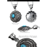 リーフフェザーターコイズペンダント3mmアズキチェーンセットBinichビニッチ | シルバーアクセサリーBinich  | 詳細画像3 