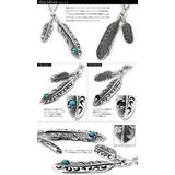 ダブルフェザーストーンペンダントトップのみメンズネックレスシルバー925アクセサ… | シルバーアクセサリーBinich  | 詳細画像3 