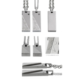 ペア販売ステンレススチールペンダントKペアセットチェーン付き斜めスティックBin… | シルバーアクセサリーBinich  | 詳細画像3 