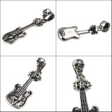 スカルギターペンダント3mmアズキチェーンセットメンズネックレスシルバー925ア… | シルバーアクセサリーBinich  | 詳細画像2 