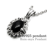 ルーインストーンペンダント3mmアズキチェーンセットメンズネックレスシルバー92… | シルバーアクセサリーBinich  | 詳細画像1 