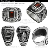 レッドストーンチャンピオンズリングカレッジリングシルバー925アクセサリー指輪B… | シルバーアクセサリーBinich | 詳細画像2