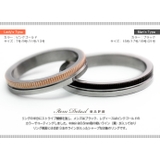 ペア販売ハーフストライプカラーペアリングステンレススチールアクセサリー指輪Bin… | シルバーアクセサリーBinich | 詳細画像2