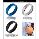 6mm幅カラースチールリングブルーブラックシルバーステンレススチールシンプル青色… | シルバーアクセサリーBinich  | 詳細画像2 