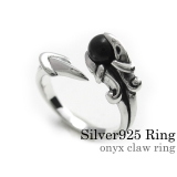 オニキスクローリングシルバー925アクセサリー指輪Binichビニッチ | シルバーアクセサリーBinich | 詳細画像1