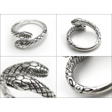 ダブルヘッドリングシルバーヘビ蛇へび925アクセサリー指輪Binichビニッチ | シルバーアクセサリーBinich  | 詳細画像2 